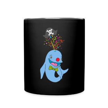 Karneval Fasching Fasnacht Konfetti Rosenmontag - Tasse einfarbig - Schwarz - Vorne