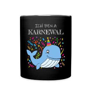 Karneval Fasching Konfetti Köln Kölle Colonia Jeck - Tasse einfarbig - Schwarz - Vorne