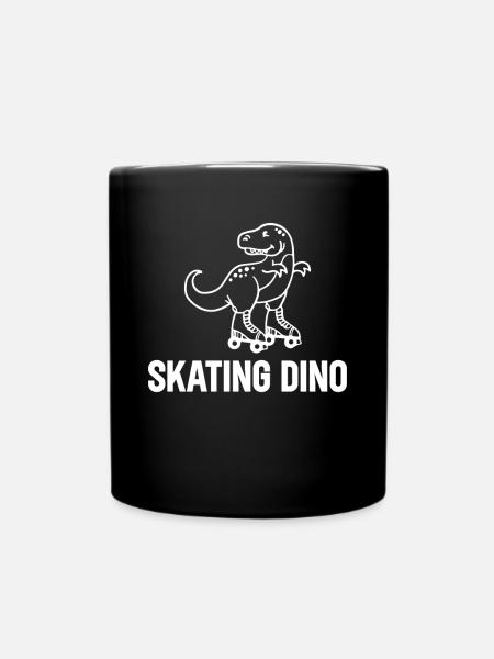 Roller Skater Dino Roller Skating Dinosaur - Tasse einfarbig - Schwarz