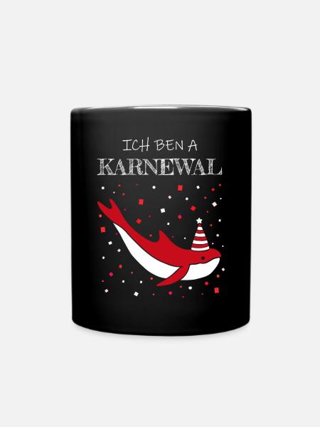 Kölner Karneval Rot Weiß Fasching Konfetti Kölsch - Tasse einfarbig - Schwarz