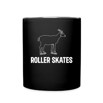 Drôle Patins à roulettes Chèvre Patins à roulettes - Mug uni - noir - Devant
