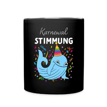 Karneval Fasching Konfetti Weiberfasnacht Jecken - Tasse einfarbig - Schwarz - Vorne