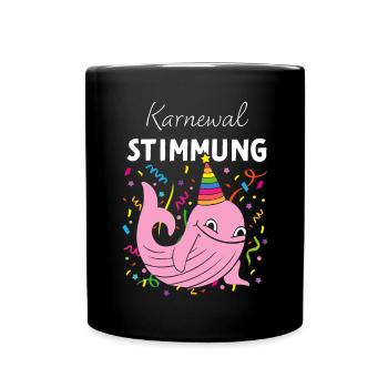 Karneval Fasching Konfetti Fasnacht Fastelovend - Tasse einfarbig - Schwarz - Vorne
