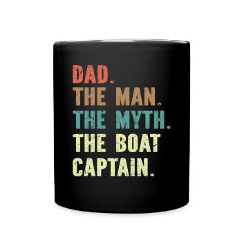 Bootskapitän Lustiger Bootssegelsee Boater - Tasse einfarbig - Schwarz - Vorne
