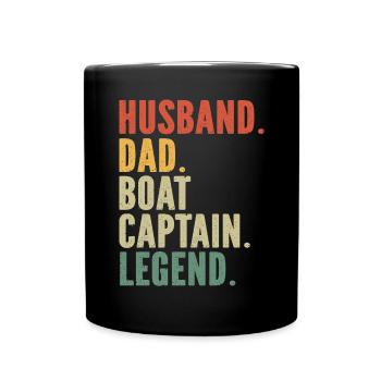 Bootskapitän Lustiger Bootssegelsee Boater - Tasse einfarbig - Schwarz - Vorne