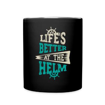 Boat Captain Funny Boat Sailing Lake Boater - Full Colour Mug - black - Front