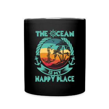 Boat Captain Funny Boat Sailing Lake Boater - Full Colour Mug - black - Front