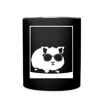 Cochon d’Inde drôle avec des lunettes de soleil Cochons d’Inde - Mug uni - noir - Devant