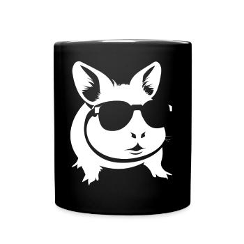 Funny Guinea Pig with Sunglasses Guinea Pigs - Full Colour Mug - black - Front