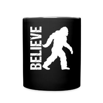 Believe Bigfoot Existenz Geheimnis Geschenk - Tasse einfarbig - Schwarz - Vorne