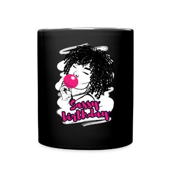 Diva d’anniversaire coquine célébrant - Mug uni - noir - Devant