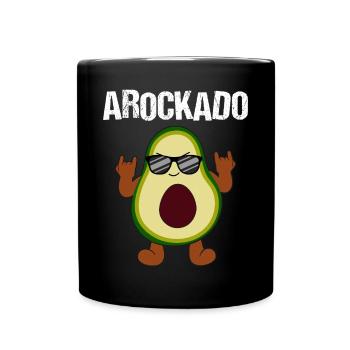 Rocking Avocado Cool Music Loving - Full Colour Mug - black - Front