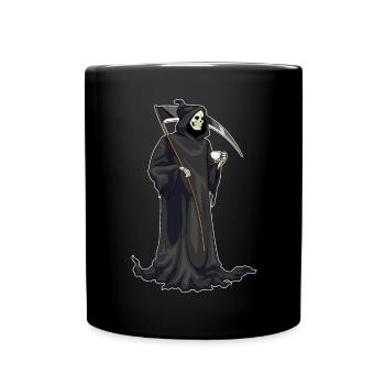 Grim Reaper Halloween Coffee - Full Colour Mug - black - Front
