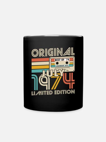 50e anniversaire Vintage juillet 1974 Original 1974 - Mug uni - noir