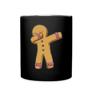 Lebkuchenmann Weihnachten Hip Hop Tanz - Tasse einfarbig - Schwarz - Vorne