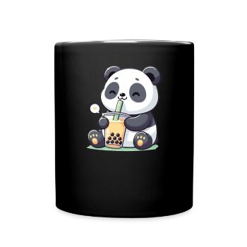 Kawaii Pandas Bubble Tea Boba Panda - Full Colour Mug - black - Front
