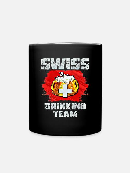Schweiz Trink Team - Tasse einfarbig - Schwarz