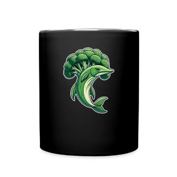 Broccoli Barracuda funny animal made of vegetables - Full Colour Mug - black - Front