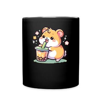 Kawaii Hamster Bubble Tea Boba Hamster - Tasse einfarbig - Schwarz - Vorne