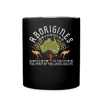 Aboriginal Spirit of Land - Full Colour Mug - black - Front