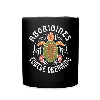 Aborigines Turtle Dreaming - Tasse einfarbig - Schwarz - Vorne