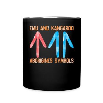 Emu Kangaroo Aborigines - Tasse einfarbig - Schwarz - Vorne