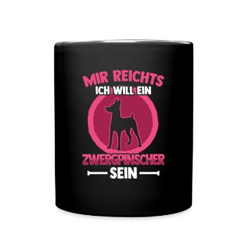 Will ein Zwergpinscher sein Rehpinscher - Tasse einfarbig - Schwarz - Vorne