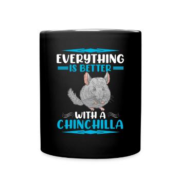Mieux avec Chinchilla Rongent Woolly Mouse - Mug uni - noir - Devant