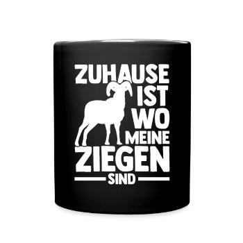 Ziege Ziegenbauer Bauernhof Landwirt Bauer Ziegen - Tasse einfarbig - Schwarz - Vorne