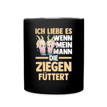 Ziege Ziegenbauer Bauernhof Landwirt Bauer Ziegen - Tasse einfarbig - Schwarz - Vorne