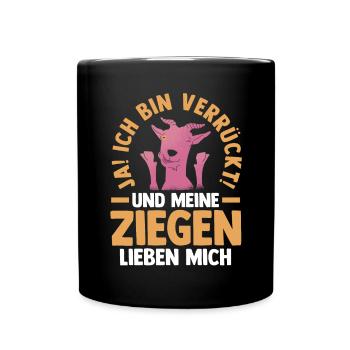 Ziege Ziegenbauer Bauernhof Landwirt Bauer Ziegen - Tasse einfarbig - Schwarz - Vorne