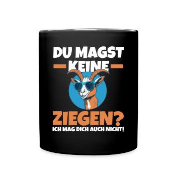 Ziege Ziegenbauer Bauernhof Landwirt Bauer Ziegen - Tasse einfarbig - Schwarz - Vorne