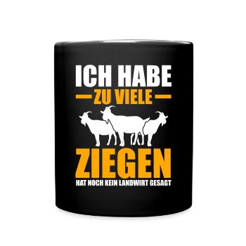 Ziege Ziegenbauer Bauernhof Landwirt Bauer Ziegen - Tasse einfarbig - Schwarz - Vorne