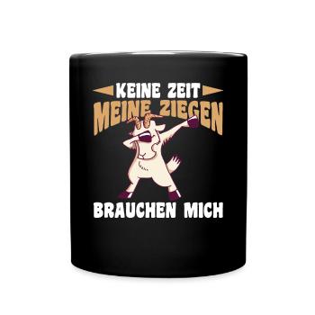 Ziege Ziegenbauer Bauernhof Landwirt Bauer Ziegen - Tasse einfarbig - Schwarz - Vorne