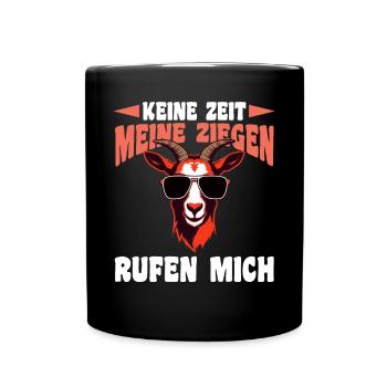 Ziege Ziegenbauer Bauernhof Landwirt Bauer Ziegen - Tasse einfarbig - Schwarz - Vorne