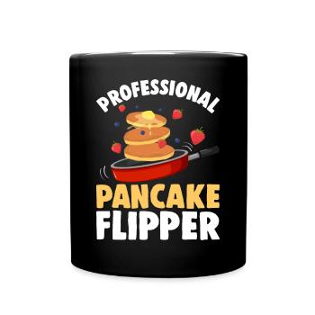 Lustiger Pfannkuchen-Macher - Tasse einfarbig - Schwarz - Vorne