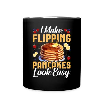 Lustiger Pfannkuchen-Macher - Tasse einfarbig - Schwarz - Vorne