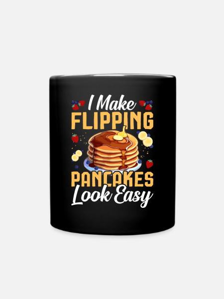 Lustiger Pfannkuchen-Macher - Tasse einfarbig - Schwarz