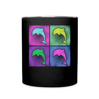 Dauphin rétro des années 80 des années 90 Vintage - Mug uni - noir - Devant