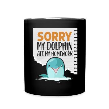 Dauphin Désolé Mon dauphin a mangé mon - Mug uni - noir - Devant