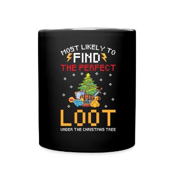 Gamer-Weihnachten - Tasse einfarbig - Schwarz - Vorne