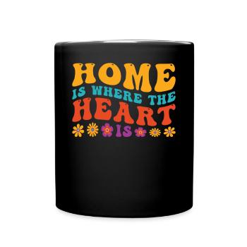La maison est là où se trouve le cœur - Citation inspirante - Mug uni - noir - Devant