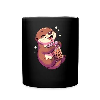 Kawaii Otter Bubble Tea Boba Otter - Tasse einfarbig - Schwarz - Vorne