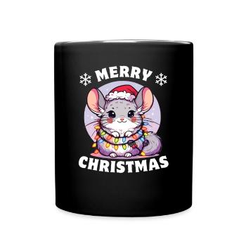 Christmas Fairy Lights Chinchilla - Full Colour Mug - black - Front