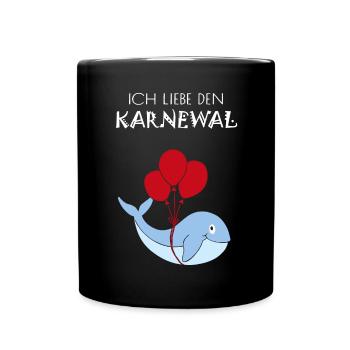 Karnewal Karneval Fasching Fasnacht Konfetti - Tasse einfarbig - Schwarz - Vorne