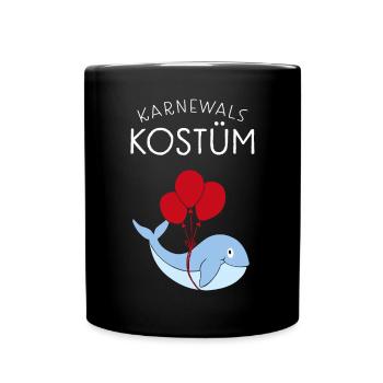 Karnewal Karneval Fasching Konfetti Kostümersatz - Tasse einfarbig - Schwarz - Vorne
