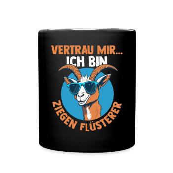 Ziege Ziegenbauer Bauernhof Landwirt Bauer Ziegen - Tasse einfarbig - Schwarz - Vorne
