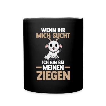 Ziege Ziegenbauer Bauernhof Landwirt Bauer Ziegen - Tasse einfarbig - Schwarz - Vorne