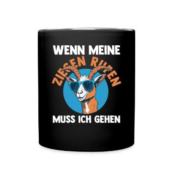 Ziege Ziegenbauer Bauernhof Landwirt Bauer Ziegen - Tasse einfarbig - Schwarz - Vorne
