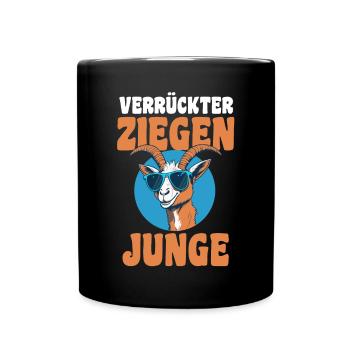 Ziege Ziegenbauer Bauernhof Landwirt Bauer Ziegen - Tasse einfarbig - Schwarz - Vorne